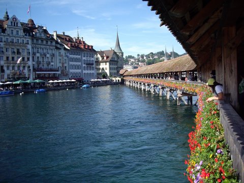 Chapel Bridge in Luzern, Switzerland